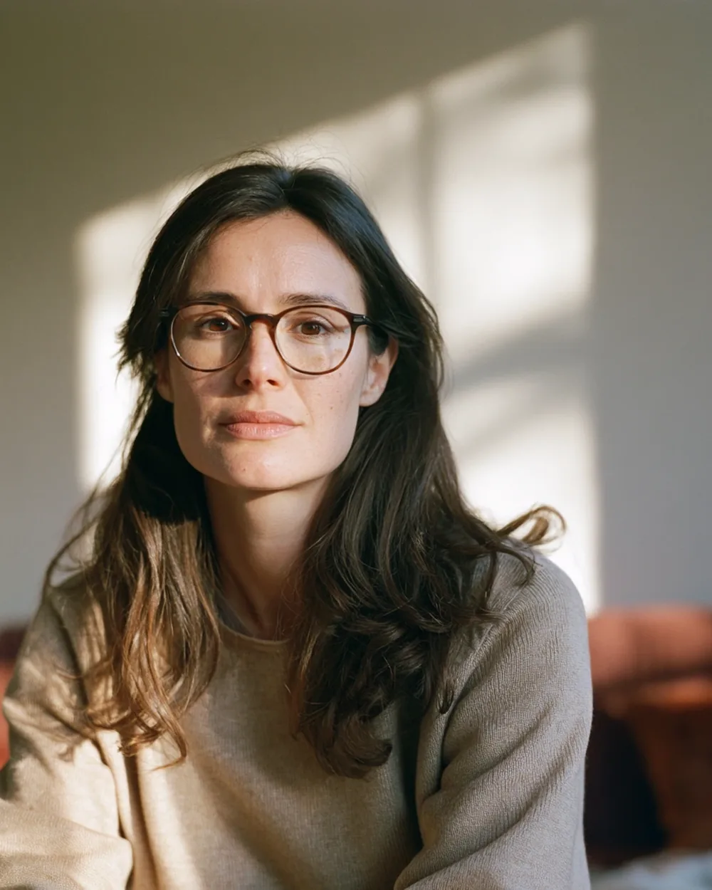 Maya Bennett, seated in her consulting room in daylight, looking towards the camera.